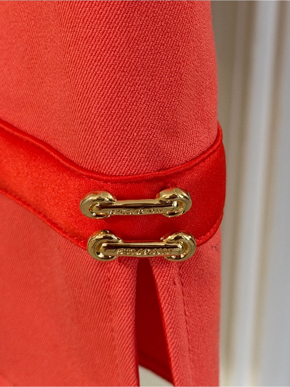 ST. JOHN SPORT Coral Orange Zip Front Stretch Jacket Blazer L Work Jean Casual - Picture 9 of 11